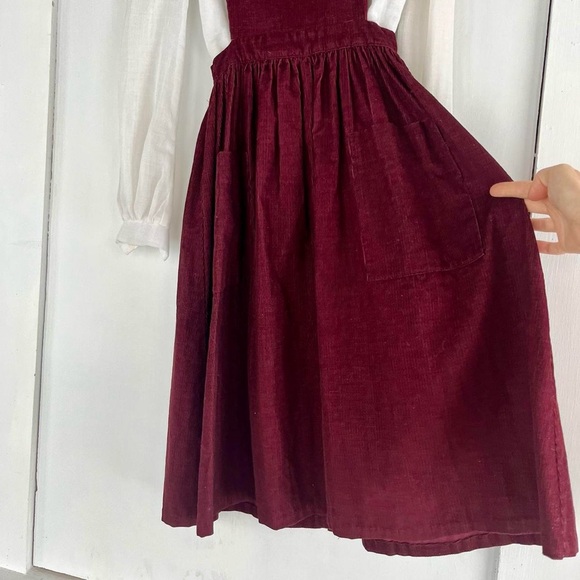 Vintage Gunne Sax Beautiful Corduroy Cotton Pinafore Prairie Dress XS 0 2 - Picture 4 of 8